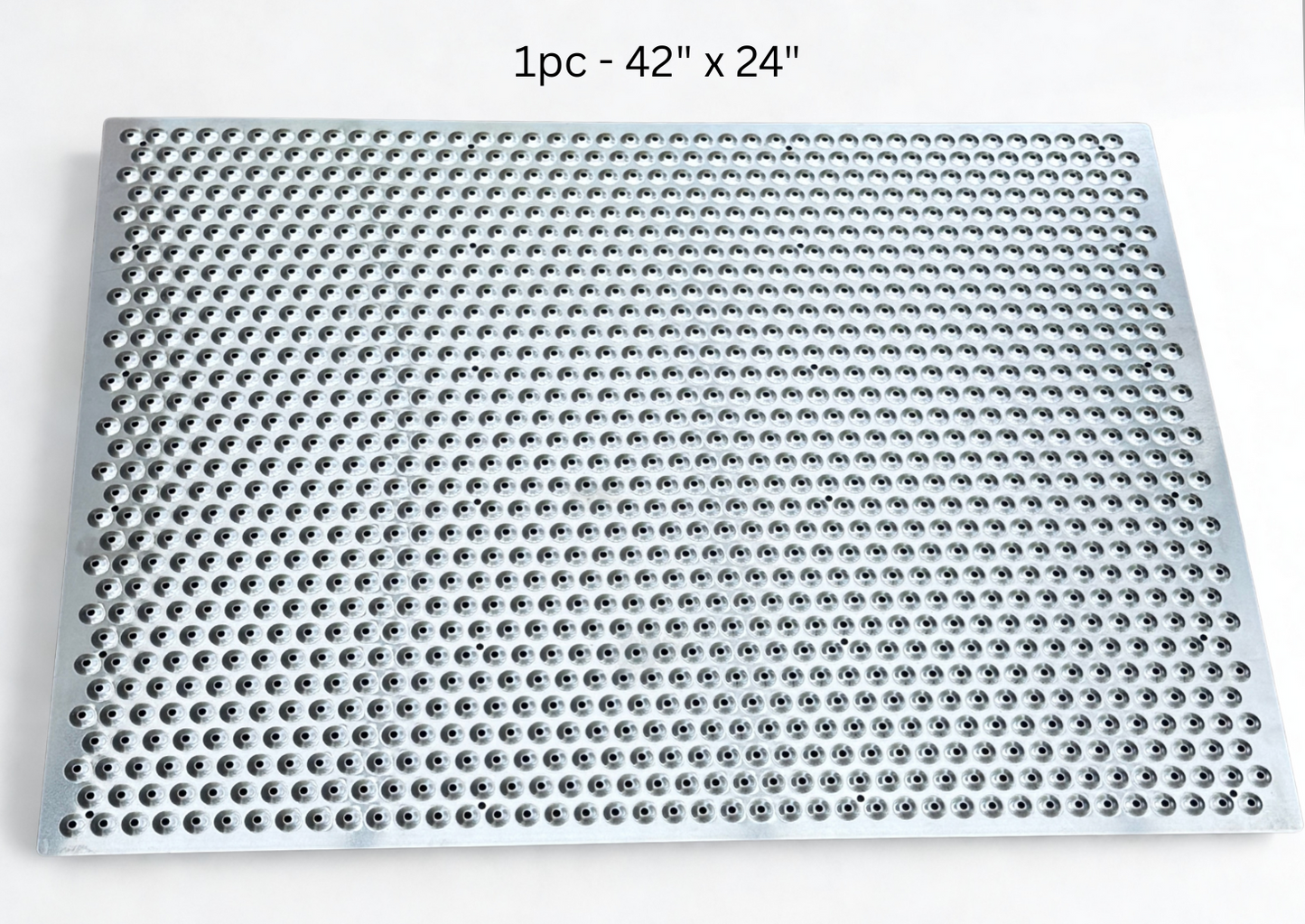Landing Tread Non Slip Outdoor - (24” x 42”), 0.063" (14ga) Thick Aluminum Anti-Slip Strip, Weather-Resistant, Mill Finish Increase Safety on Slippery Stairs Includes Stainless Steel 1" Screws
