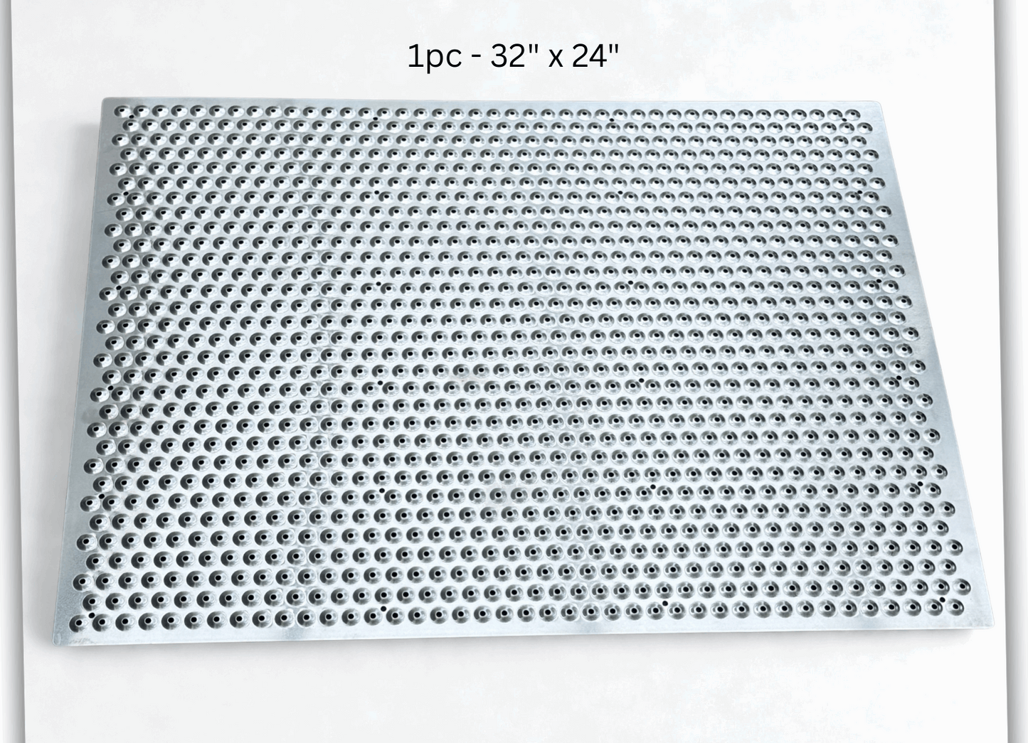 Landing Tread Non Slip Outdoor - (24” x 42”), 0.063" (14ga) Thick Aluminum Anti-Slip Strip, Weather-Resistant, Mill Finish Increase Safety on Slippery Stairs Includes Stainless Steel 1" Screws