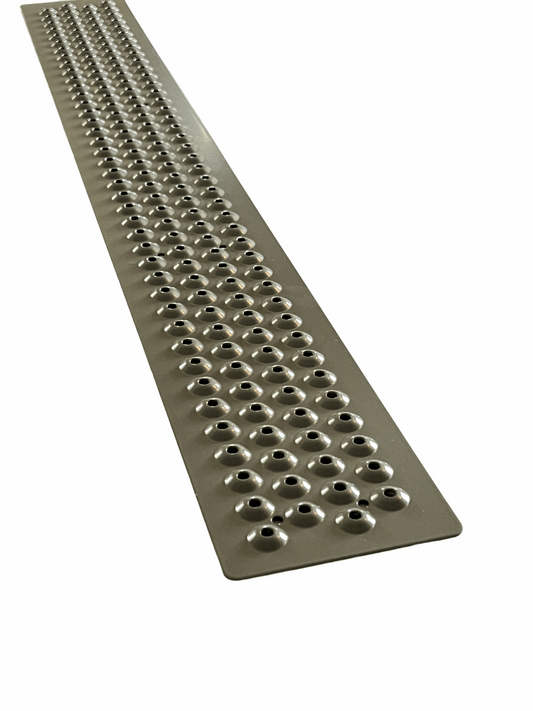 Aluminum Grip Stair Cover Treads - Pearl Mouse Gray, Includes Stainless Steel 1" Screws - 4" x 32"