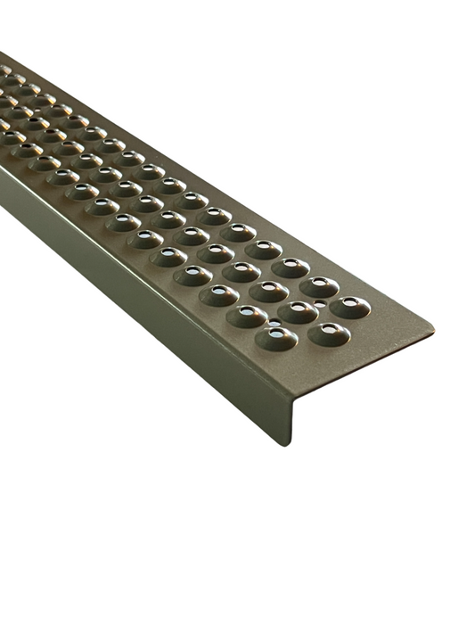 Aluminum Grip Stair Cover Treads - Pearl Mouse Gray, Includes Stainless Steel 1" Screws - 3" x 32" w/ 1" Nose