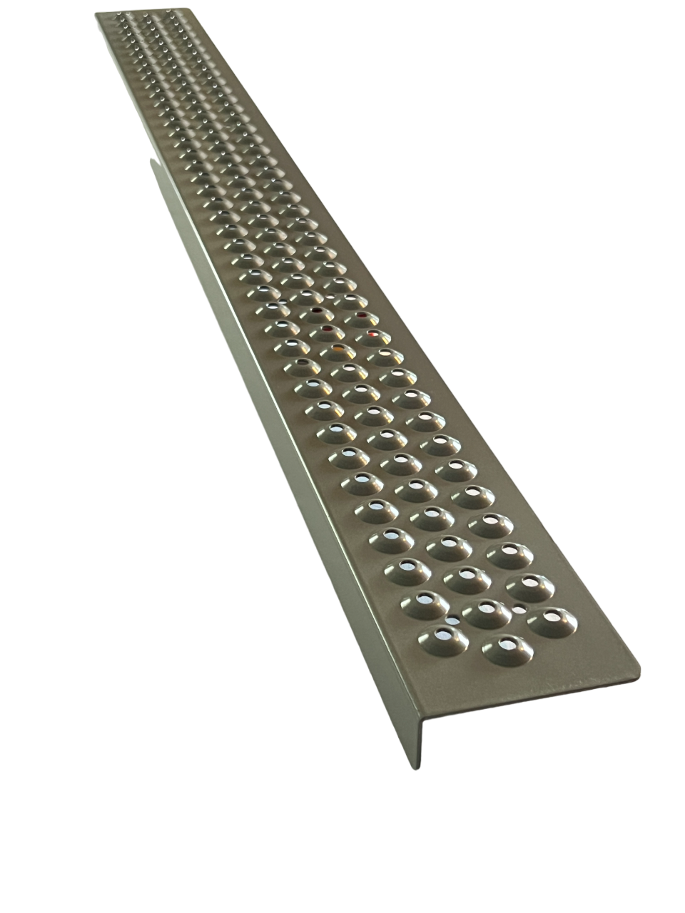 Aluminum Grip Stair Cover Treads - Pearl Mouse Gray, Includes Stainless Steel 1" Screws - 3" x 32" w/ 1" Nose