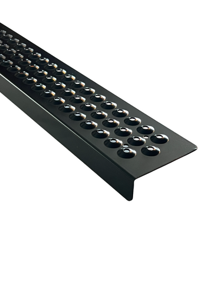 Aluminum Grip Stair Cover Treads - Signal Black, Includes Stainless Steel 1" Screws - 3" x 32" w/ 1" Nose