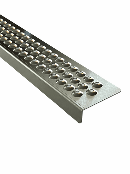 Aluminum Grip Stair Cover Treads - Mill Finish, Includes Stainless Steel 1" Screws - 3" x 32" w/ 1" Nose