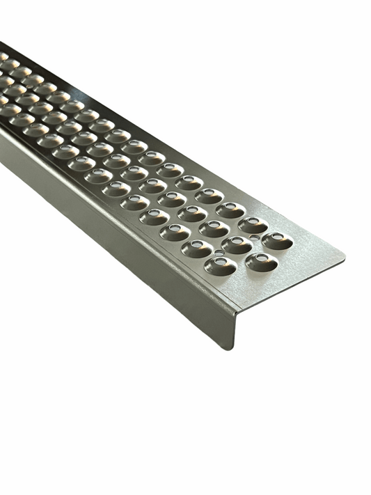Aluminum Grip Stair Cover Treads - Mill Finish, Includes Stainless Steel 1" Screws - 3" x 32" w/ 1" Nose