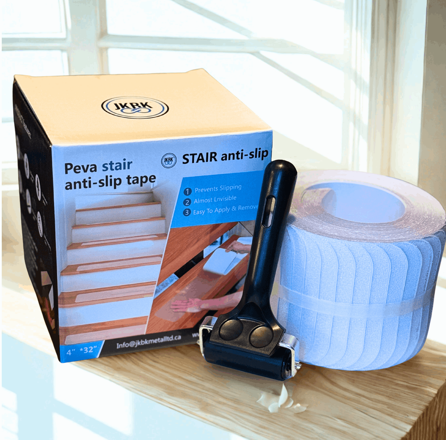 16 Pack Non-Slip Stair Treads, 4" x 32" Anti Slip Resistant Stairs Tread Grip Tape - Clear