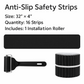 16 Pack Non-Slip Stair Treads, 4" x 32" Anti Slip Resistant Stairs Tread Grip Tape - Black