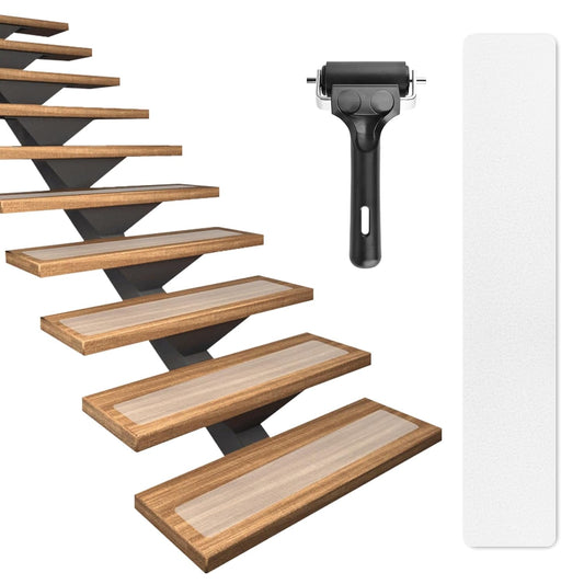 16 Pack Non-Slip Stair Treads, 4" x 42" Anti Slip Resistant Stairs Tread Grip Tape - Clear