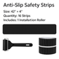 16 Pack Non-Slip Stair Treads, 4" x 42" Anti Slip Resistant Stairs Tread Grip Tape - Black