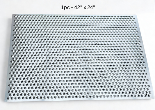 Landing Tread Non Slip Outdoor - (24” x 42”), 0.063" (14ga) Thick Aluminum Anti-Slip Strip, Weather-Resistant, Mill Finish Increase Safety on Slippery Stairs Includes Stainless Steel 1" Screws