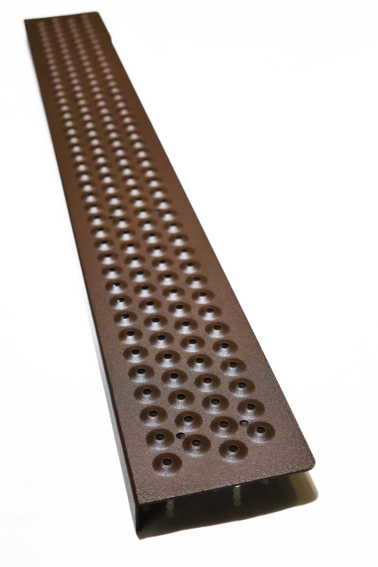 Anti-Slip Aluminum Stair Tread Cover w/ Nose – Outdoor Grip (Super Grip Brown)
