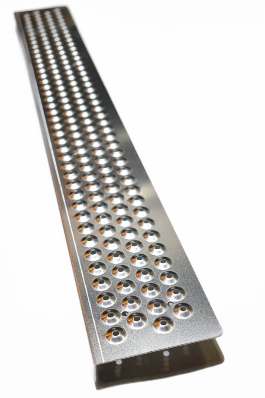 Anti-Slip Aluminum Stair Tread Cover w/ Nose – Outdoor Grip (Mill Finish)