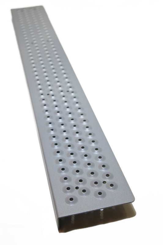 Anti-Slip Aluminum Stair Tread Cover w/ Nose – Outdoor Grip (Super Grip Silver)