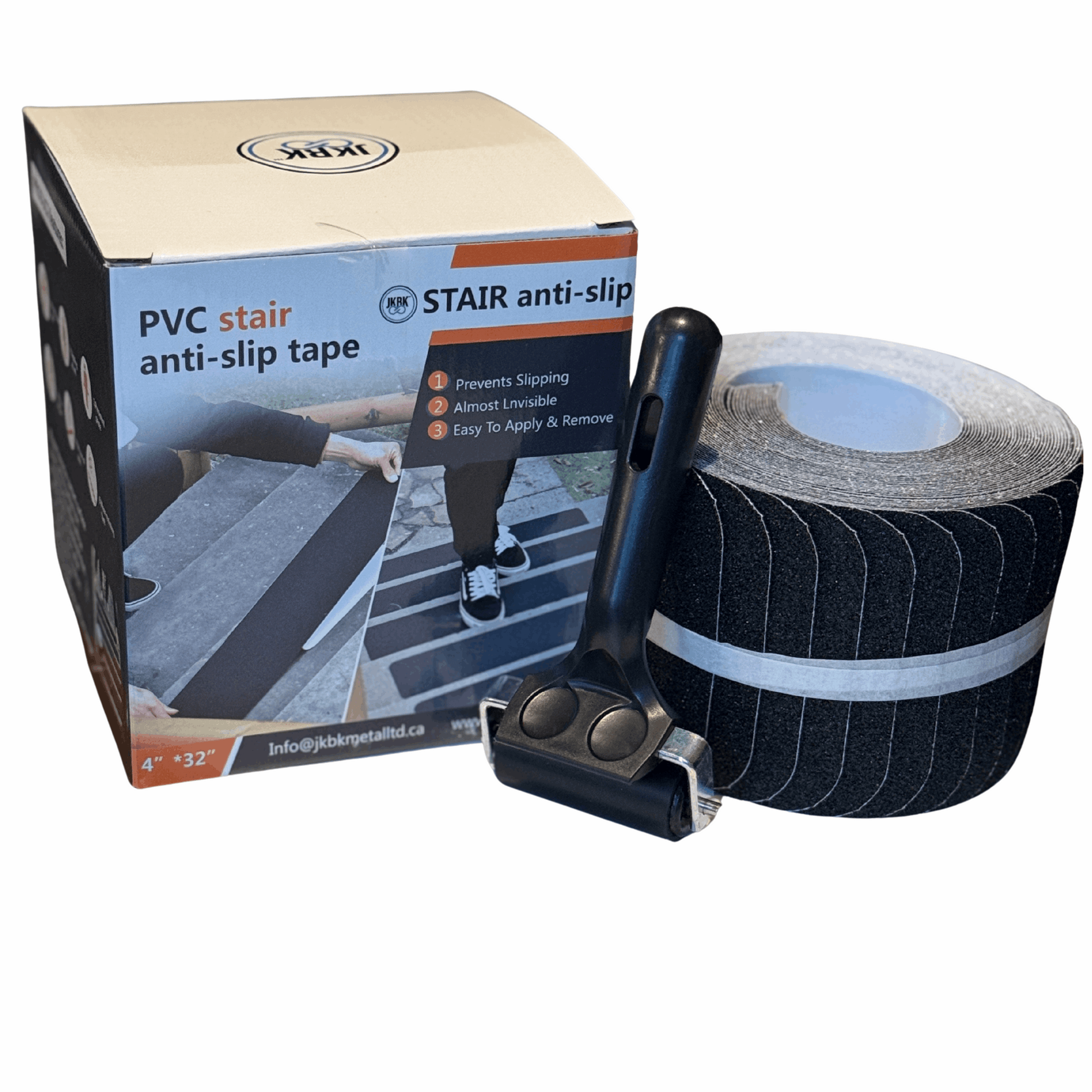 16 Pack Non-Slip Stair Treads, 4" x 32" Anti Slip Resistant Stairs Tread Grip Tape - Black