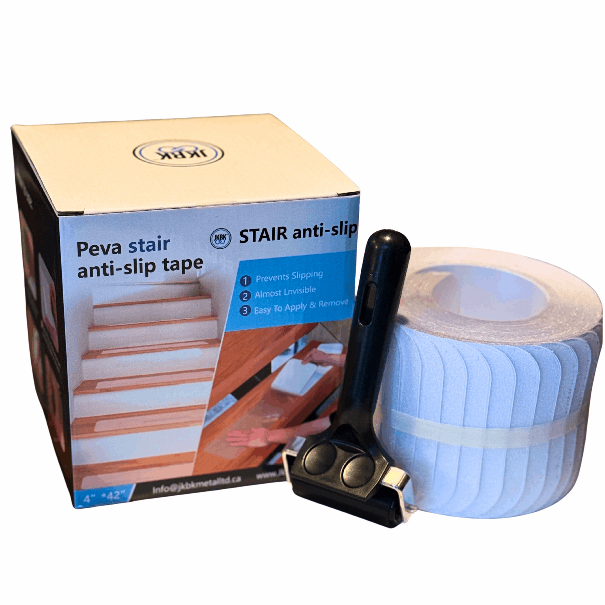 16 Pack Non-Slip Stair Treads, 4" x 42" Anti Slip Resistant Stairs Tread Grip Tape - Clear