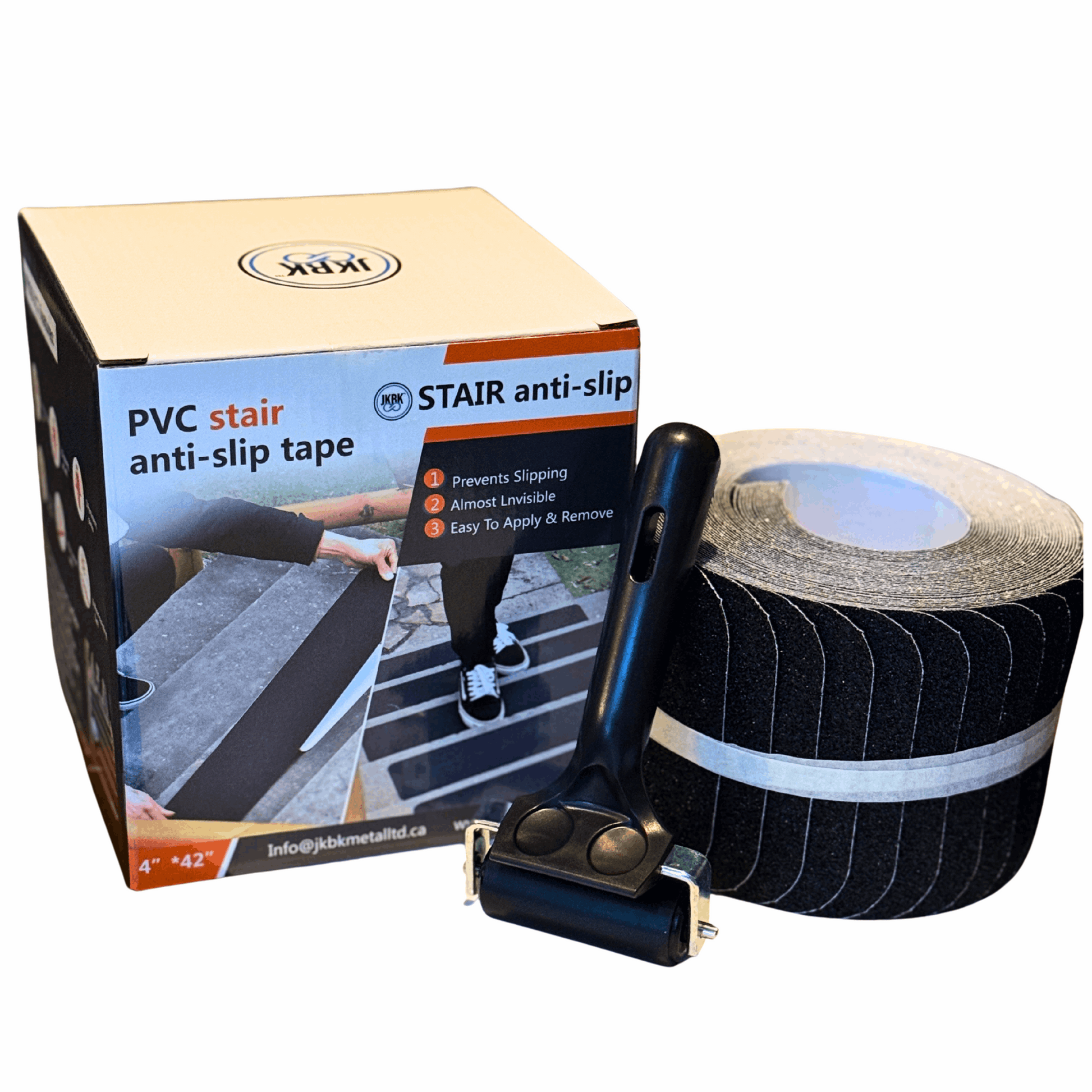 16 Pack Non-Slip Stair Treads, 4" x 42" Anti Slip Resistant Stairs Tread Grip Tape - Black